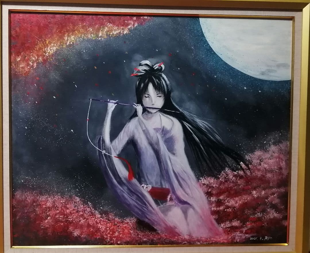 絵画　アクリル絵　キャンバス　額縁 画材　人物画　原画