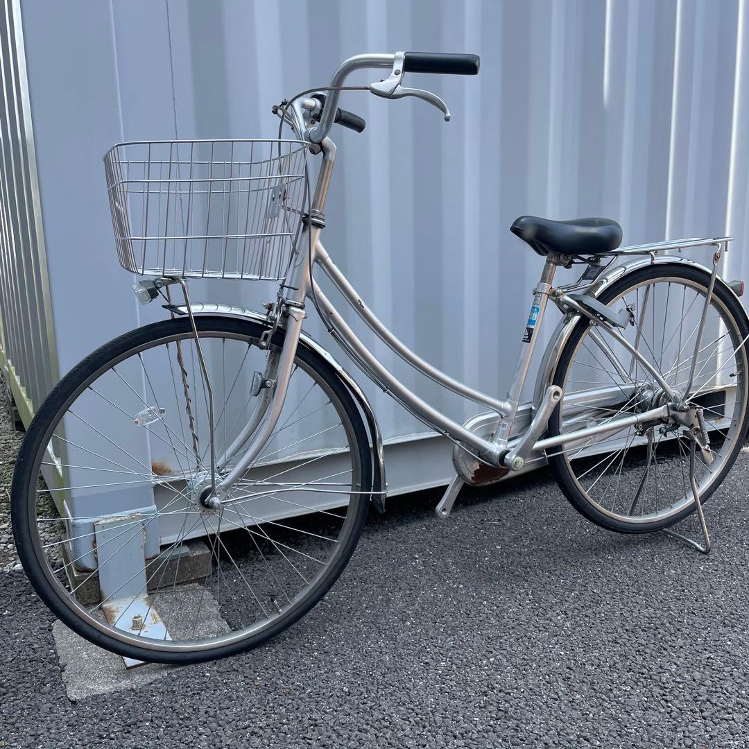 【都内/千葉市引取】ママチャリ 26インチ自転車 カゴ/鍵/ライト付