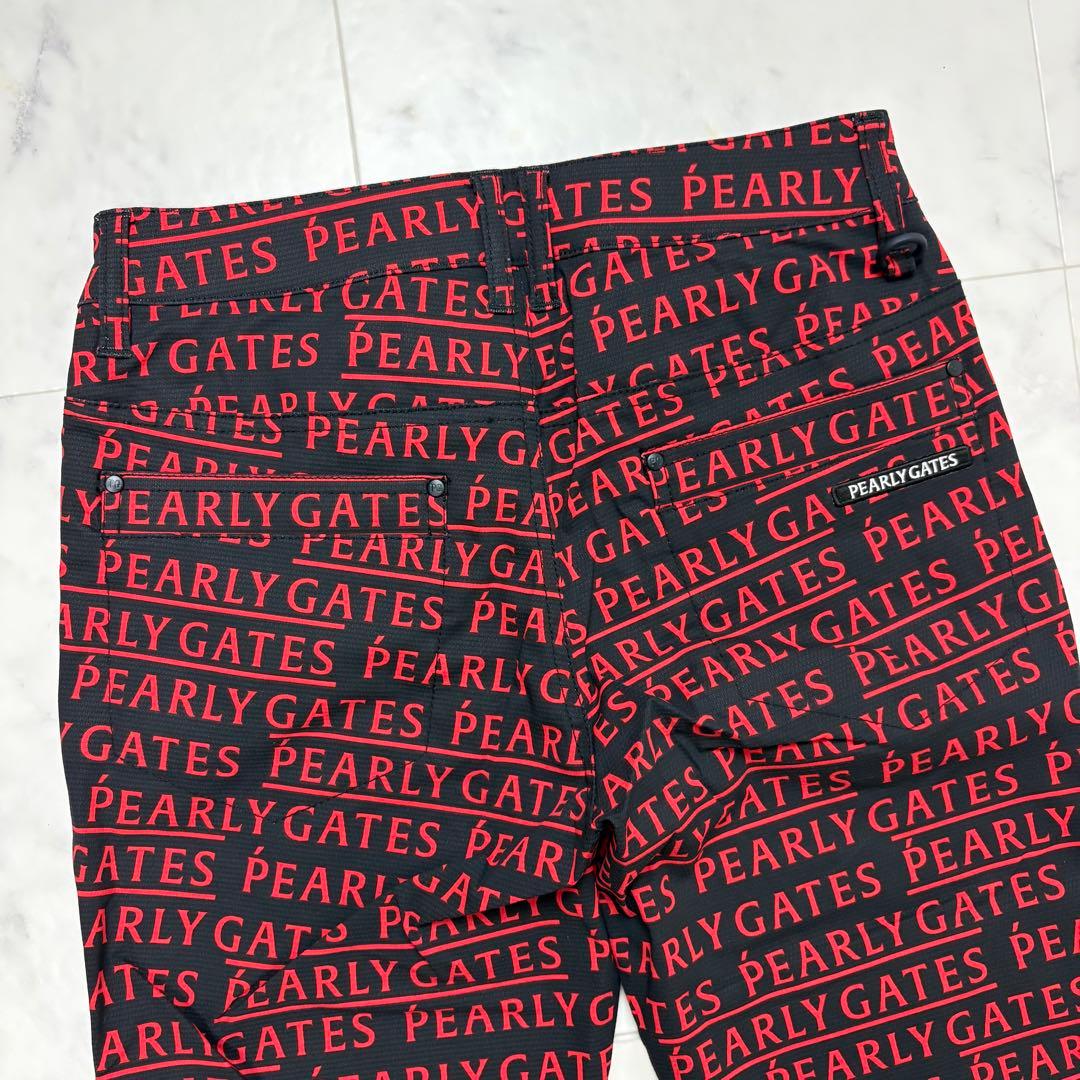 新品タグ付　パーリーゲイツ　ゴルフ　総柄　ストレッチ　パンツウエア　レッド　S