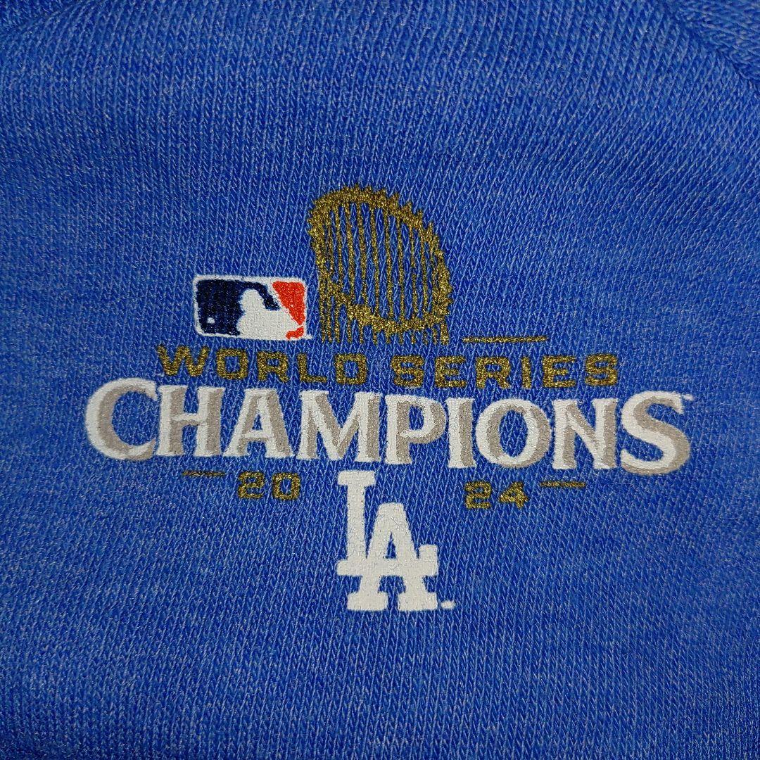 MLBドジャース2024年ワールドシリーズ優勝記念スウェットパーカー青M大谷翔平