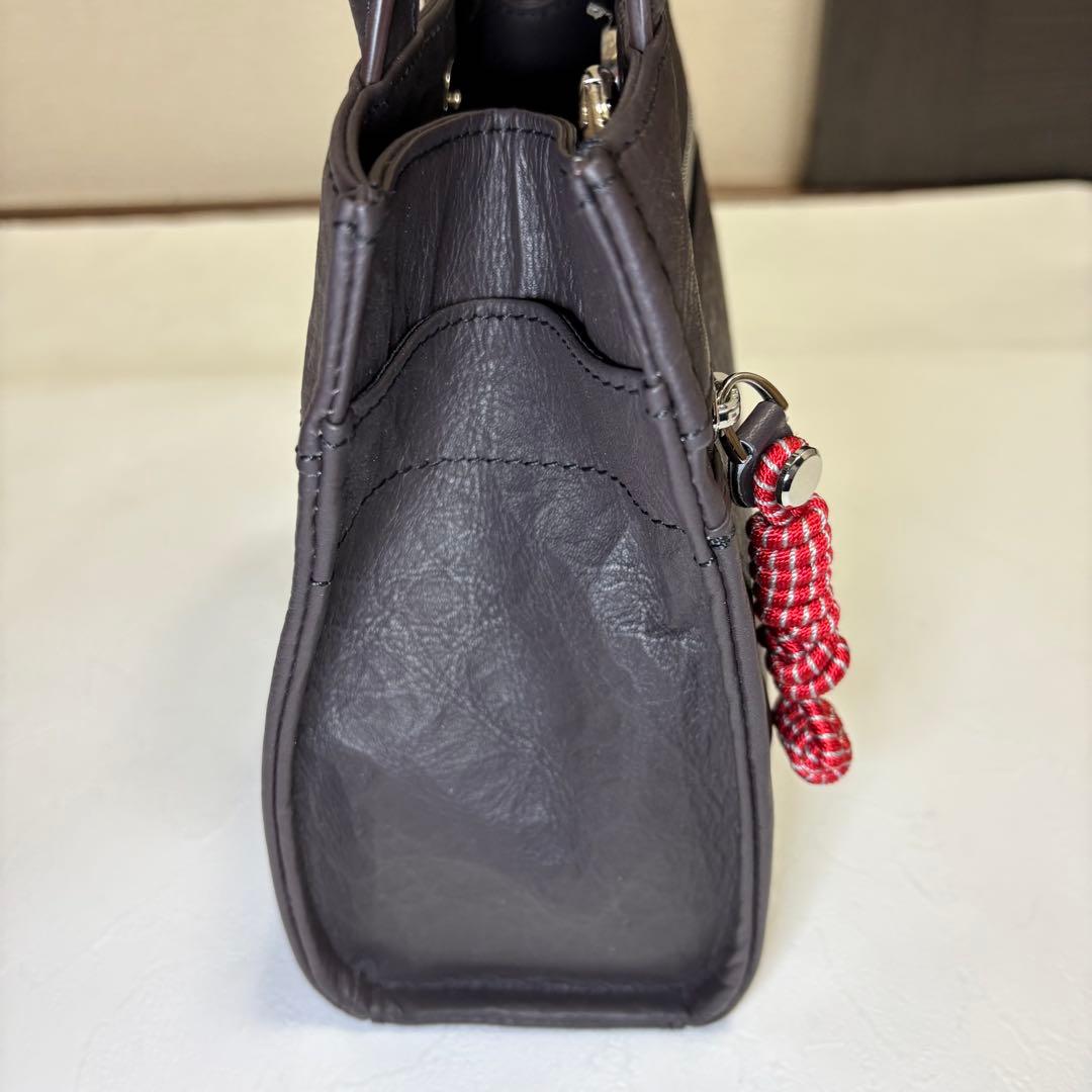 新品 マニウノ ミニバッグ ブラウン MANIUNO ゴルフ ハンドバック 革