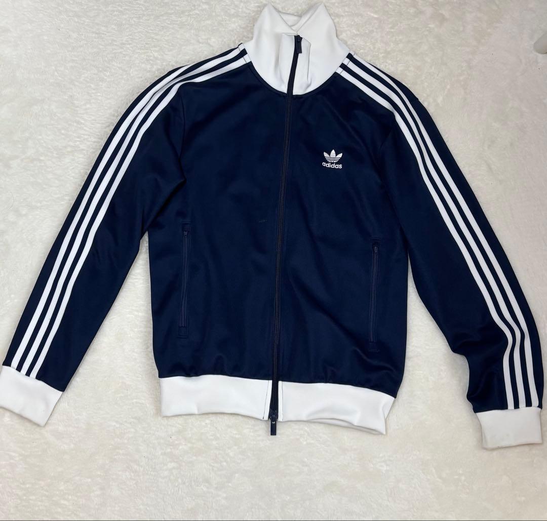 adidas トラックジャケット ジャージ ネイビー ホワイト