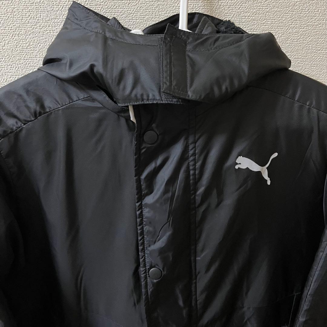 Puma　プーマ　ブラックボアベンチロングコート　キッズスポーツアウター