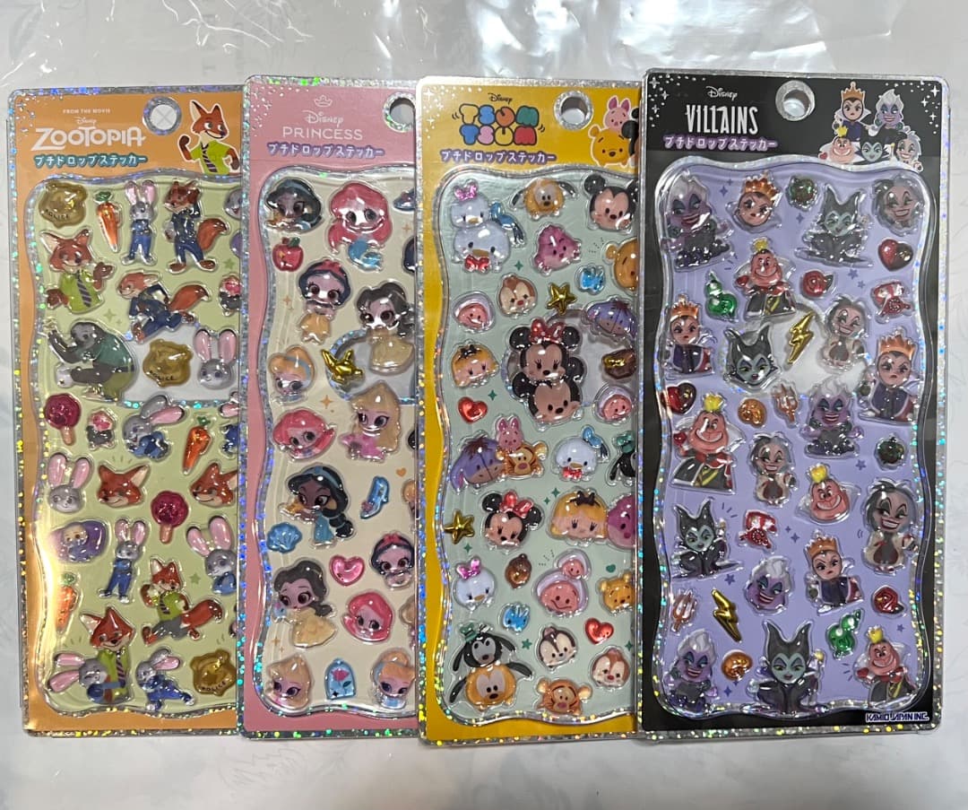 プチドロップステッカー　プリンセス　ヴィランズ　ズートピア　ツムツム　正規品