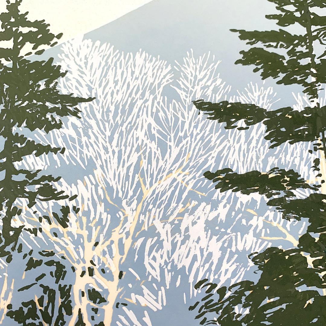 真作保証 本間武男『雪の中山峠』シルクスクリーン版画 e.p作家保存 R8SC1