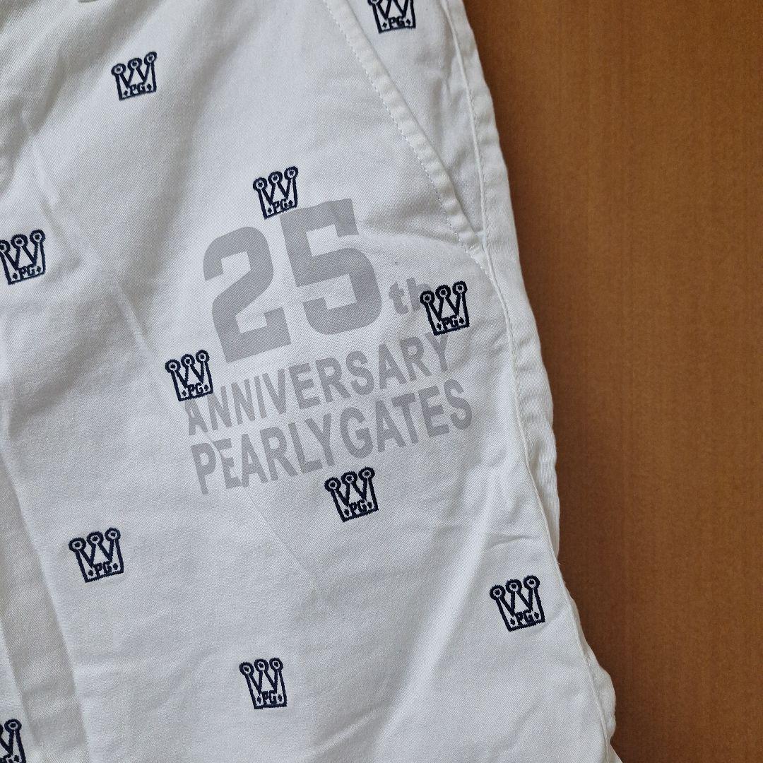 パーリーゲイツ 25周年 89ナンバリング ロゴ 総柄 ゴルフ ハーフ パンツ