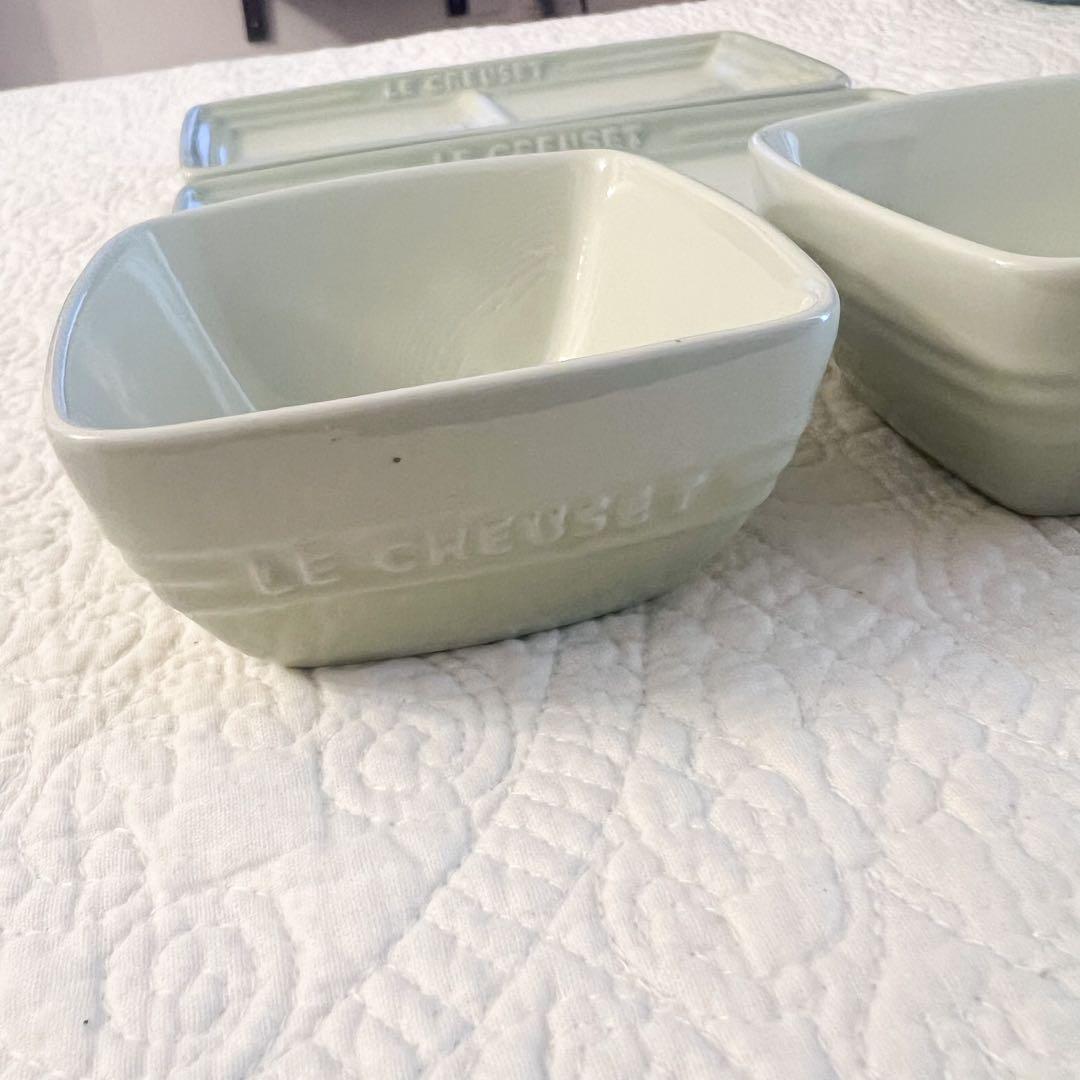 ㉖LE CREUSET ヤクミプレート 小鉢付き ワサビ 2セット ルクルーゼ