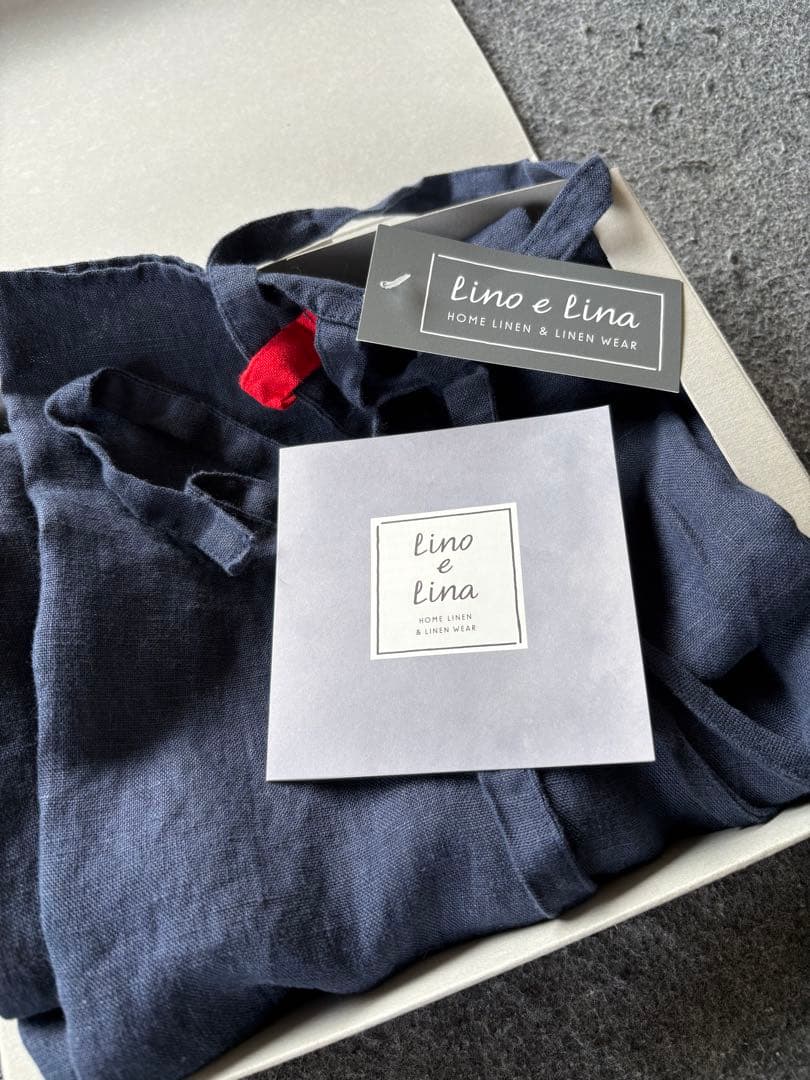 LINO E LINA ネイビーエプロン A260E