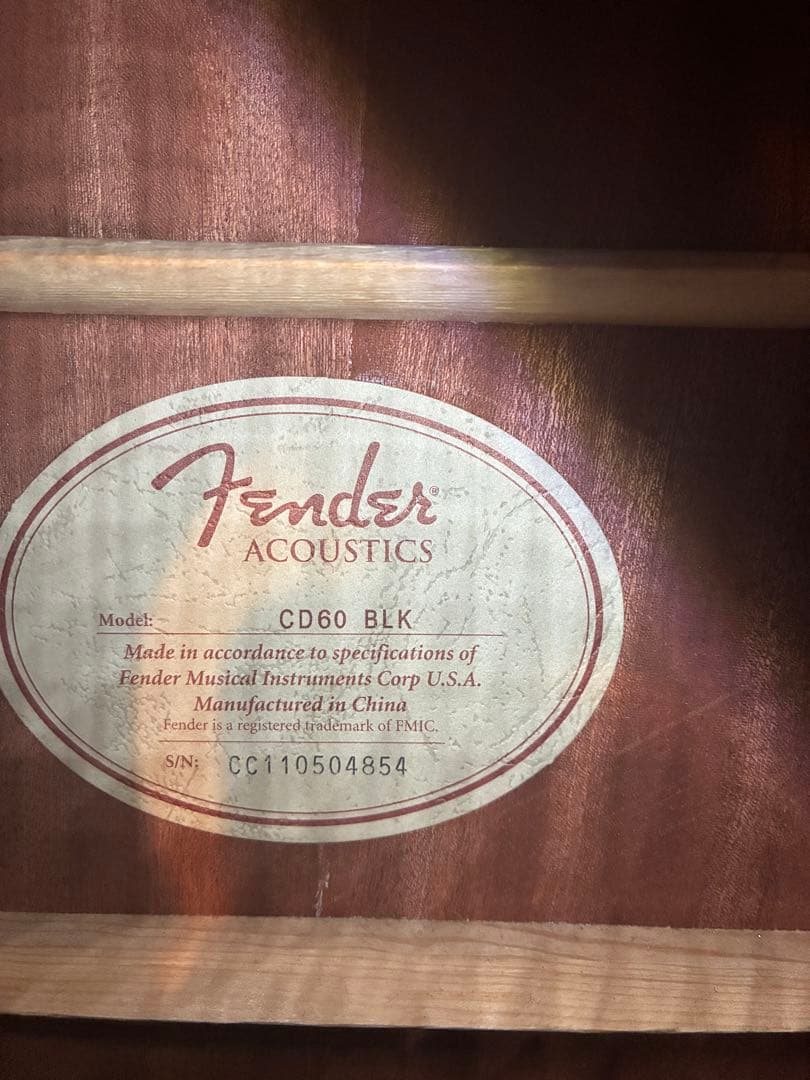 Fender CD60 BLK アコースティックギター