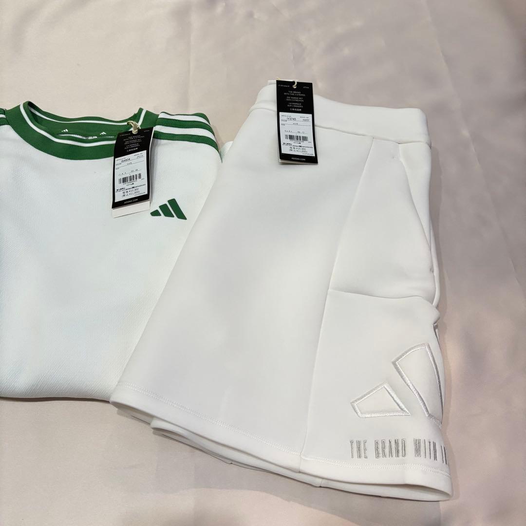 新品adidasゴルフ　保湿スリーストライプスニット　ダンボールニット　春カラー