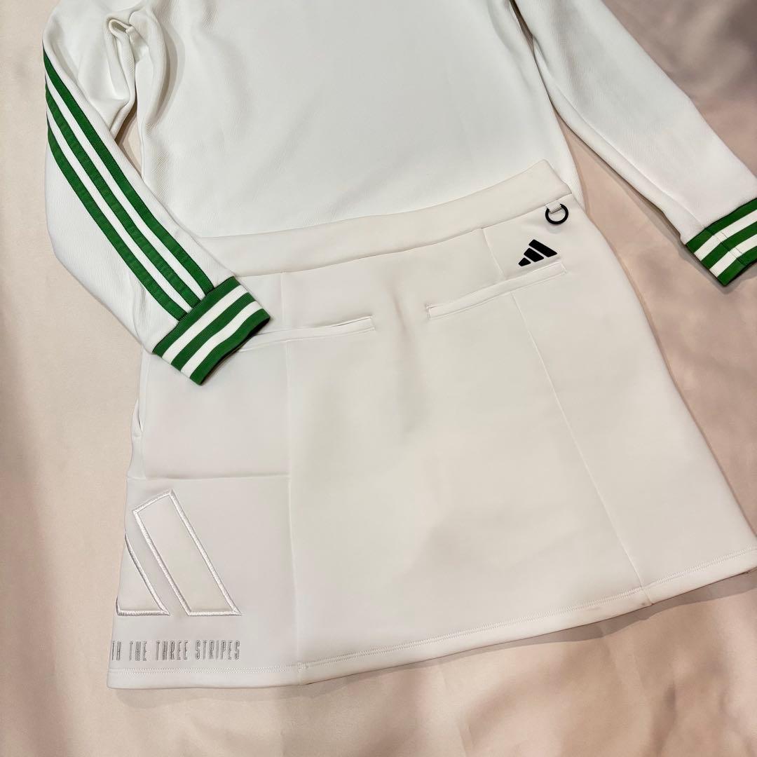 新品adidasゴルフ　保湿スリーストライプスニット　ダンボールニット　春カラー