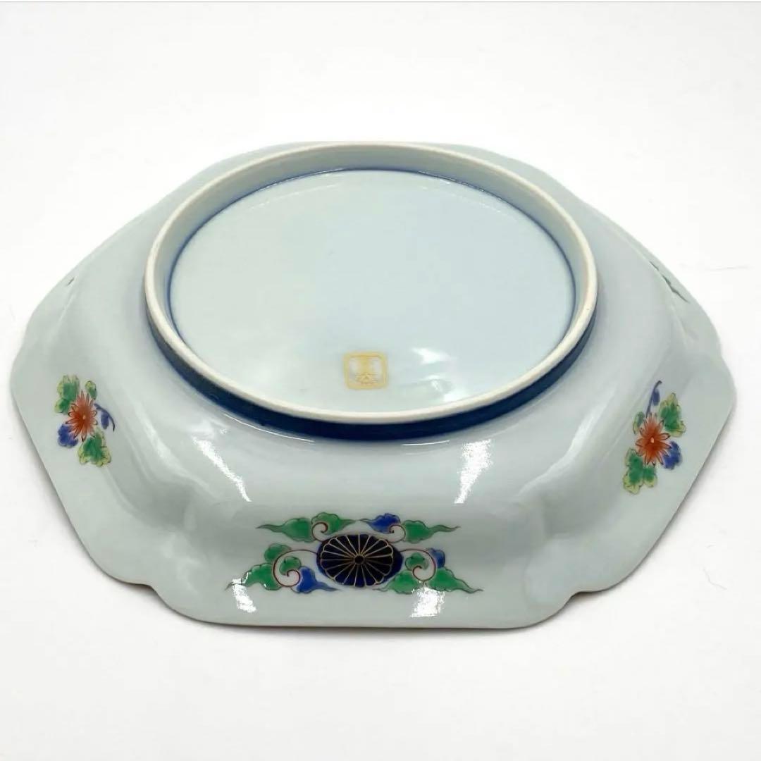 【☆素敵なお品☆】【新品】有田焼幸楽窯　錦色絵山水六角口変り皿