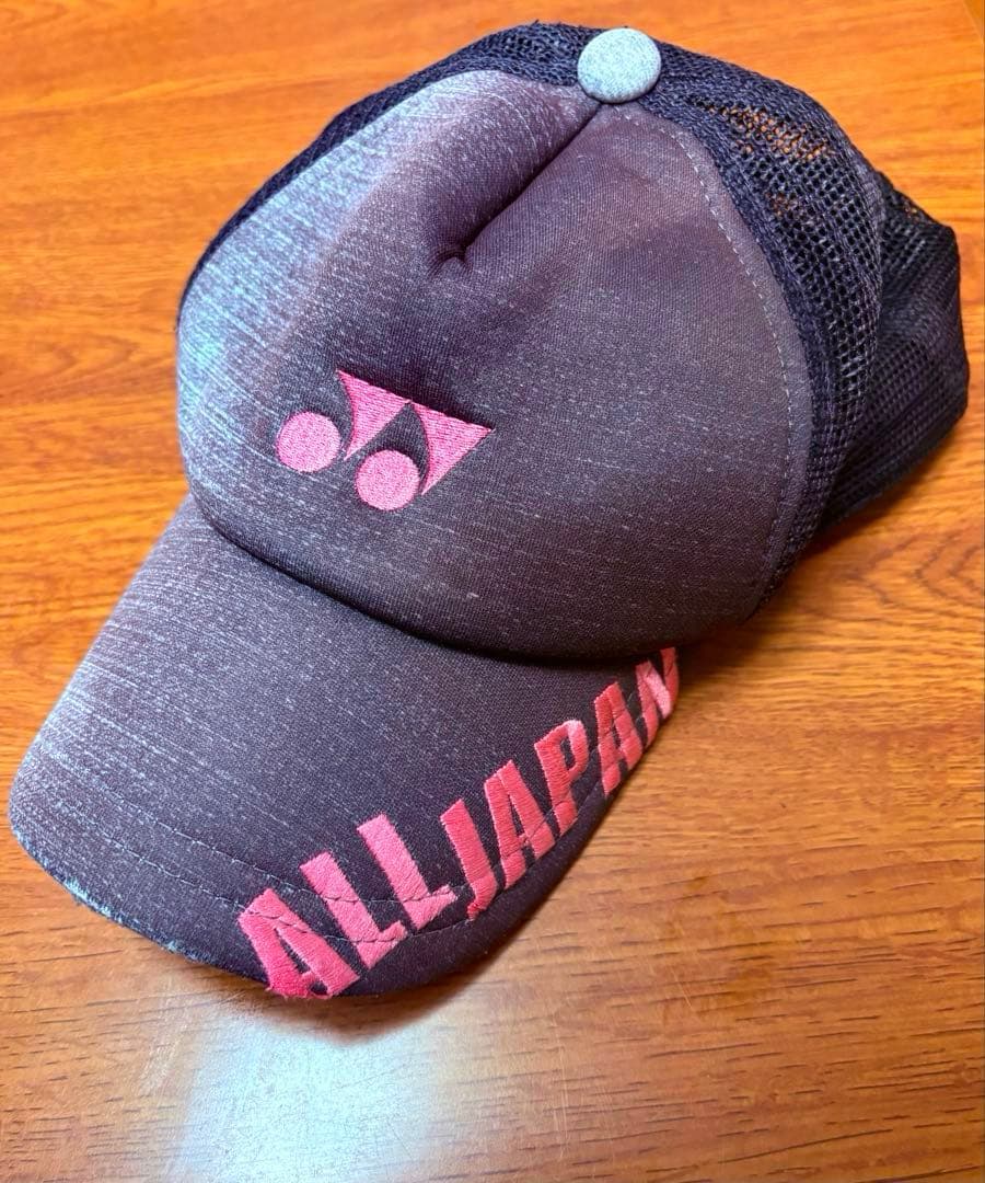 YONEX デニム グレー 黒 ピンク キャップ ALL JAPANインターハイ
