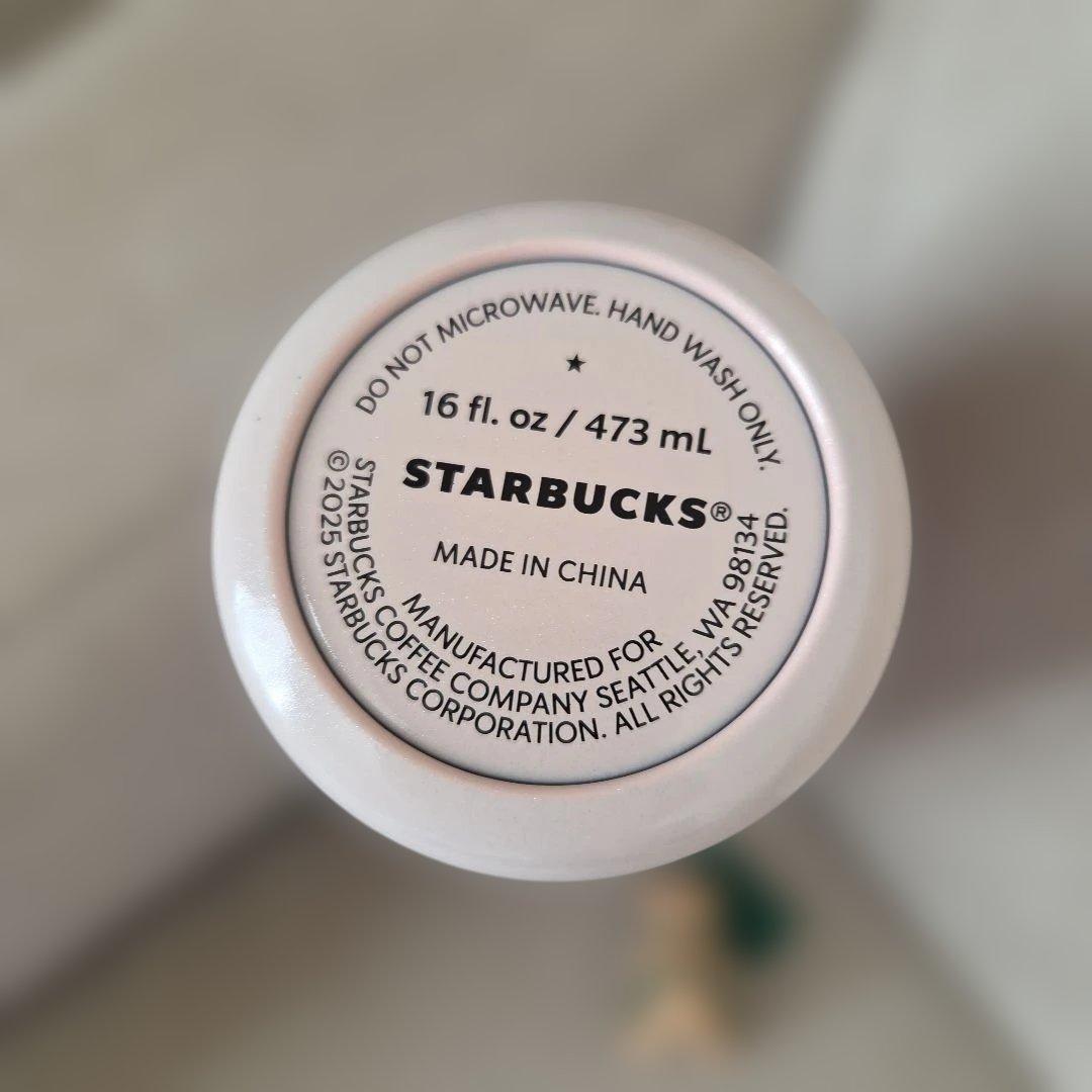 スターバックス 　ジェラートピケコラボリッドカバーベアチャーム付き　ソフトピンク