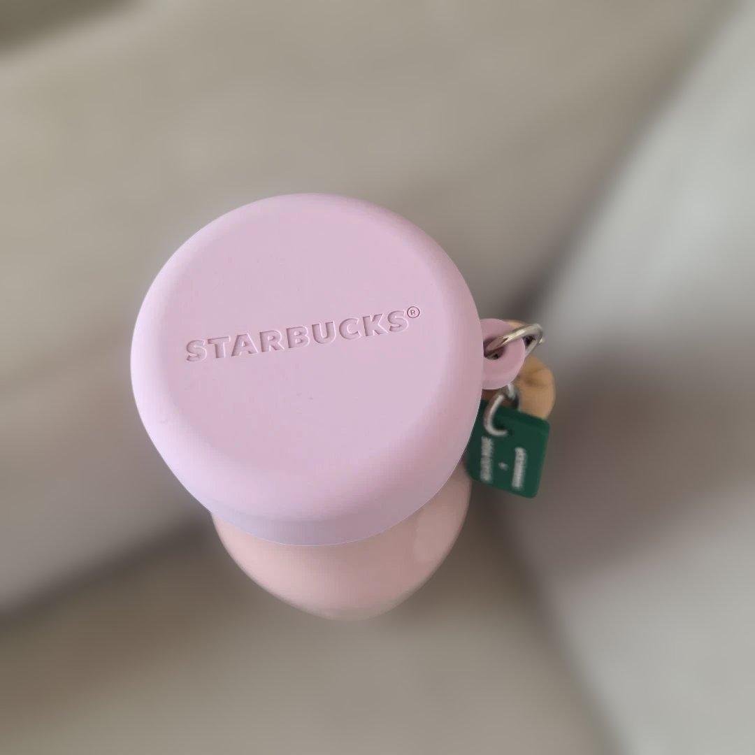 スターバックス 　ジェラートピケコラボリッドカバーベアチャーム付き　ソフトピンク