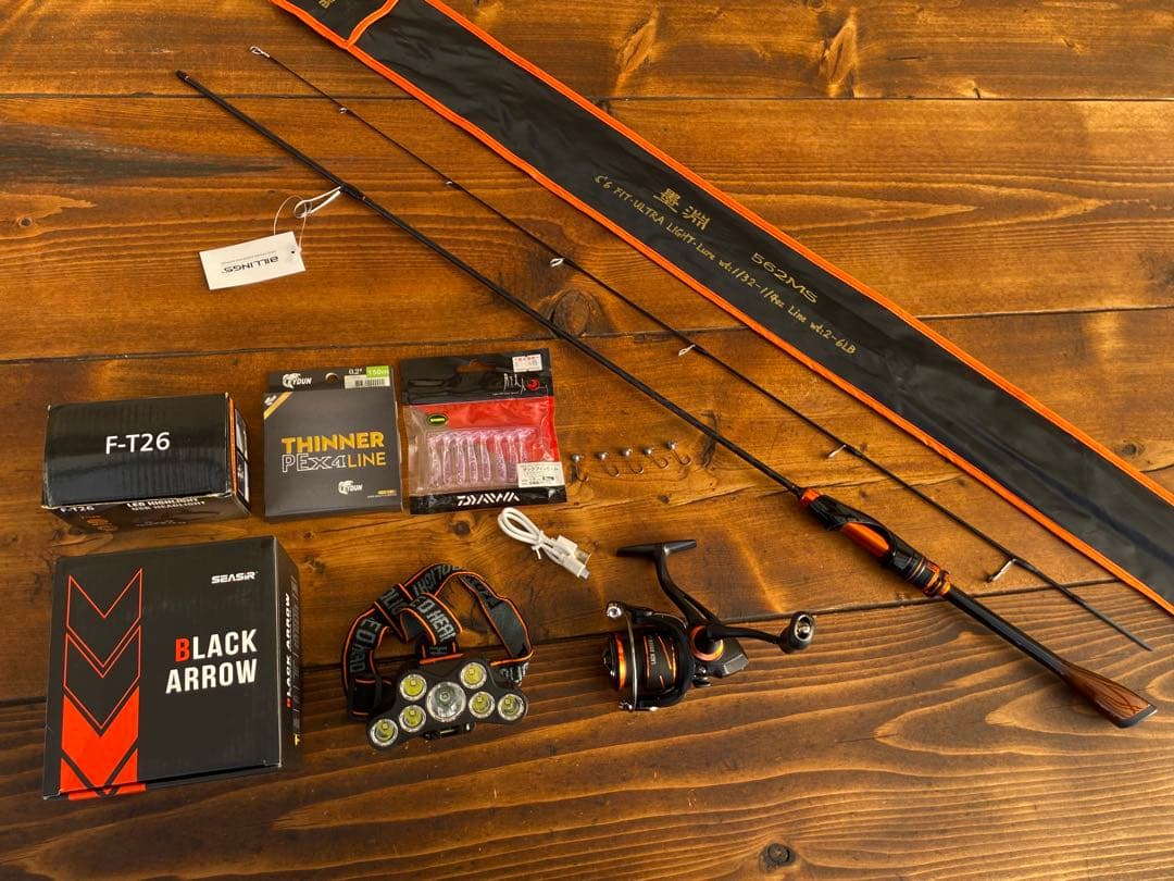 アジングセット　超軽量　アジングロッド　5ft6inch スピニングロッド　新品