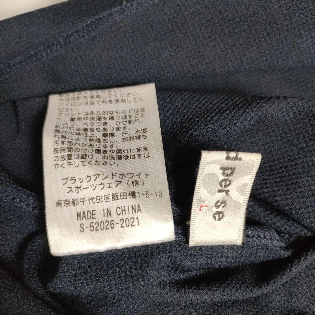 アンパシィ ゴルフ 半袖 モックネック ウェア 白　ネイビー　 Lサイズ