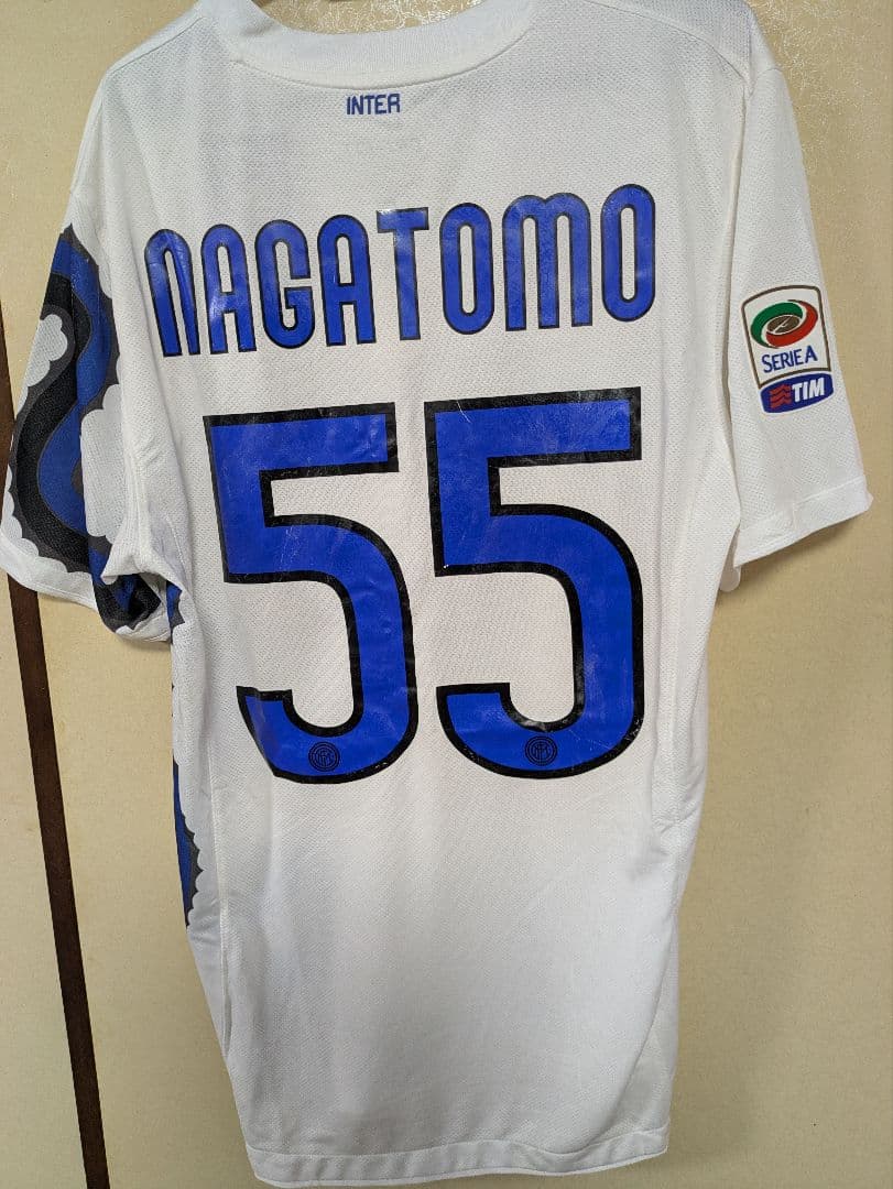 インテル・ミラノ 3冠Nagatomo 55 ホワイトシャツ