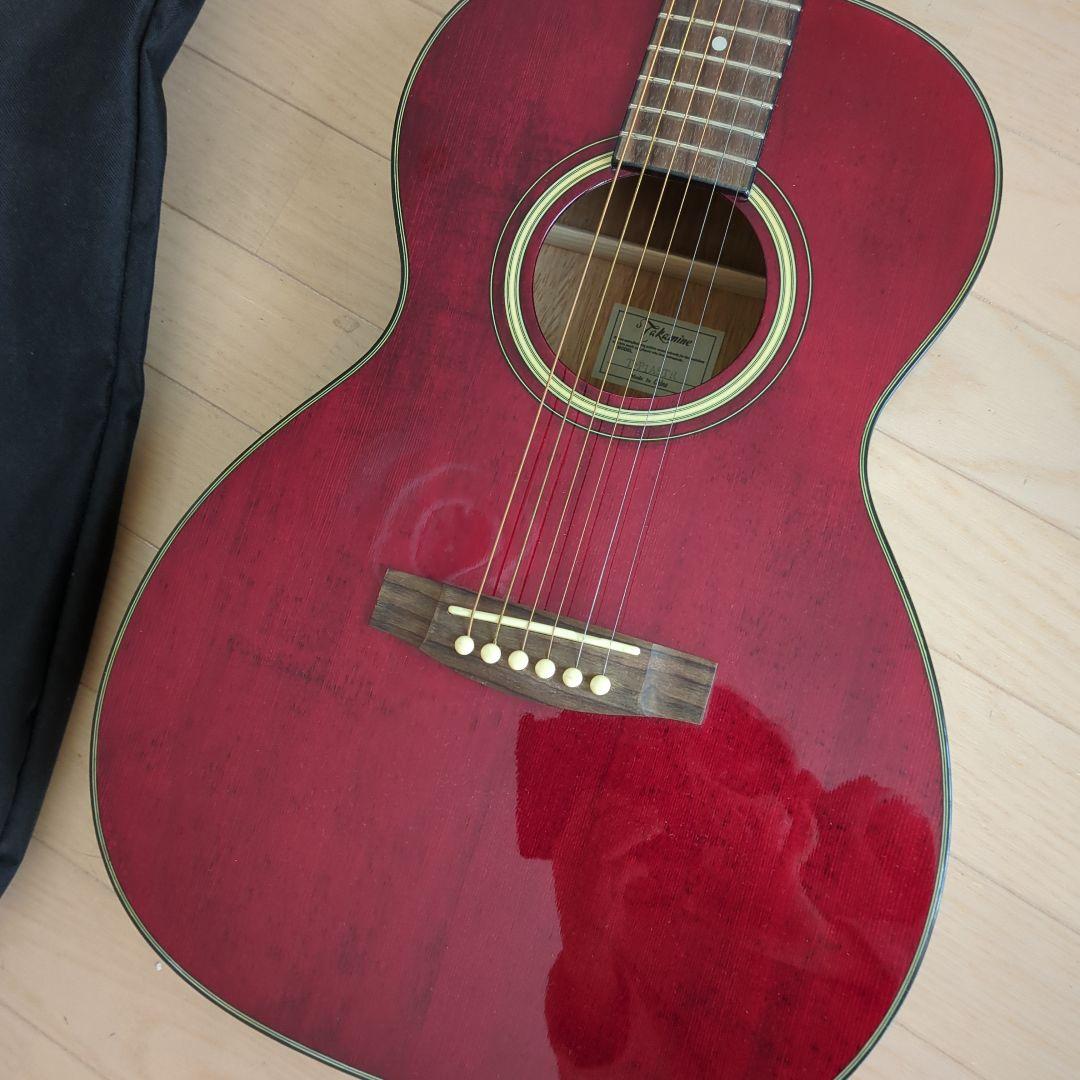 タカミネ　アコースティックギター レッド　保管品　ソフトカバー他附属品付き
