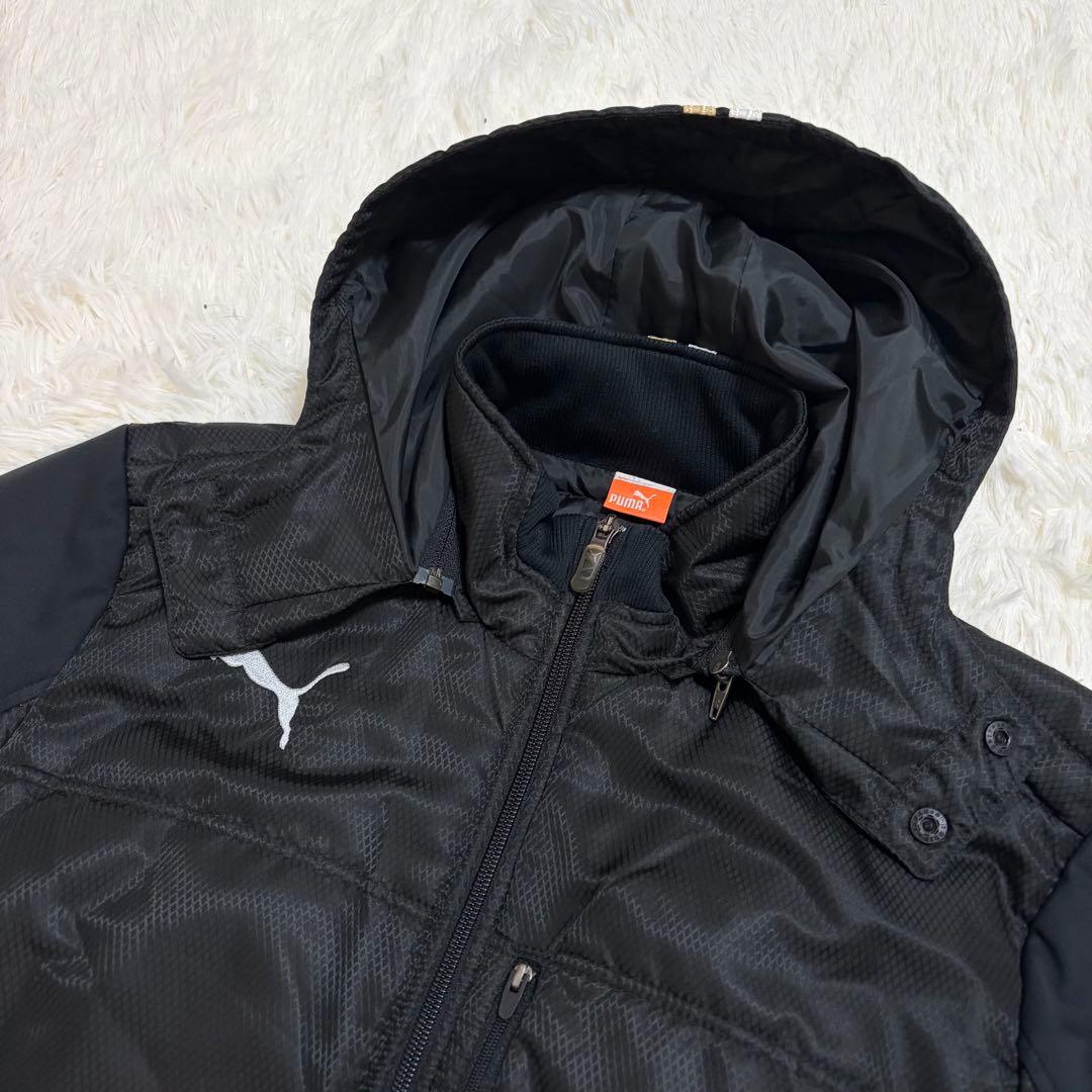 極美品 PUMA キングカズコレクション 2way 撥水 ベンチコート ブラック