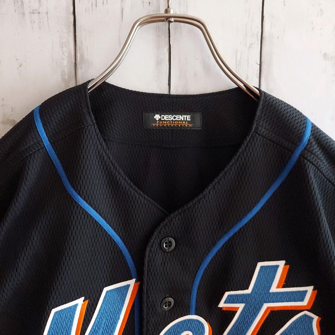 【MLB】希少 デサント製 メッツ 刺繍 ユニフォーム L 黒