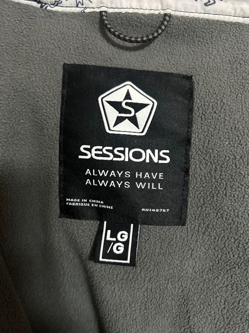 SESSIONS フード付きジップアップ L/G ブラック