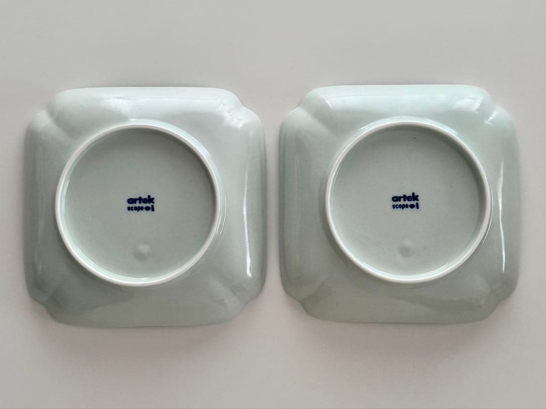 非売品　artek×scope 東屋 木瓜角皿 Lehti 正角02 2枚セット