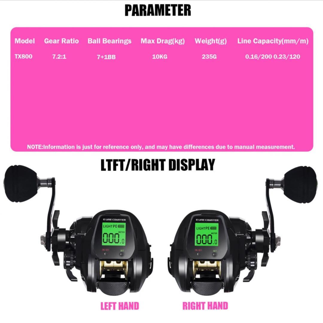 MH1.83m MAX350g 3ピースロッド&デジタルカウンター付ベイトリール