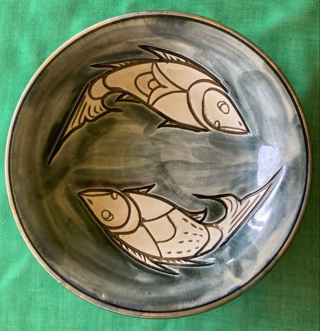やちむん　壺屋焼　魚紋皿