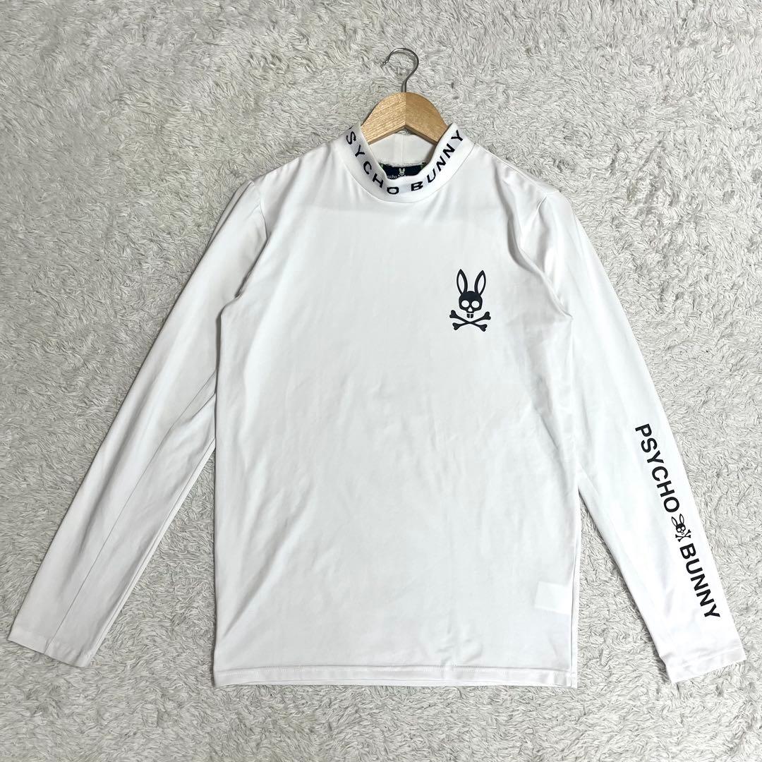 ✨美品✨サイコバニー ゴルフウェア モックネック 長袖 白 胸元ロゴ