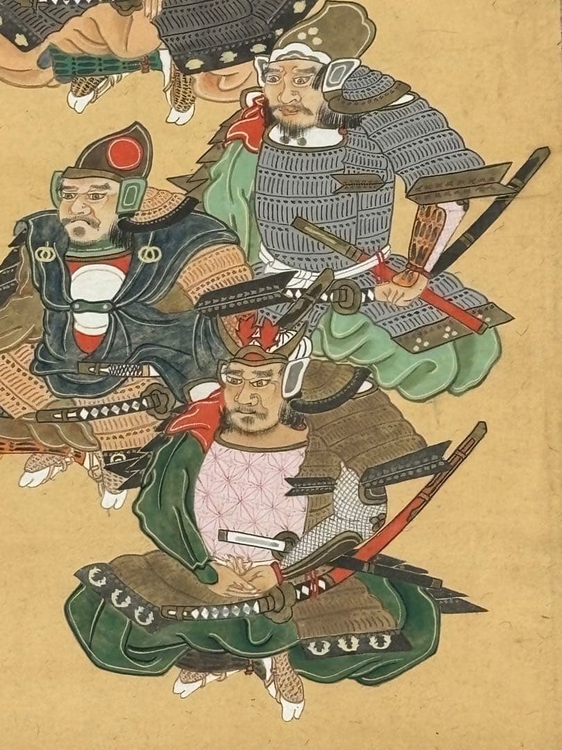 「毛利元就二十一将図」彩色木版画 江戸時代中期頃 1幅|戦国武将 掛軸 武将図