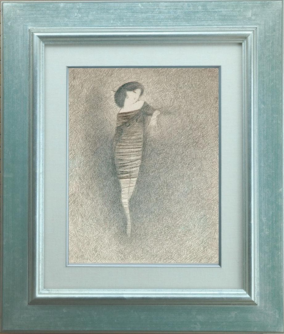 油絵 菅家令子 絵 絵画 インテリア 額付(銀) F3-010111 人物 女性