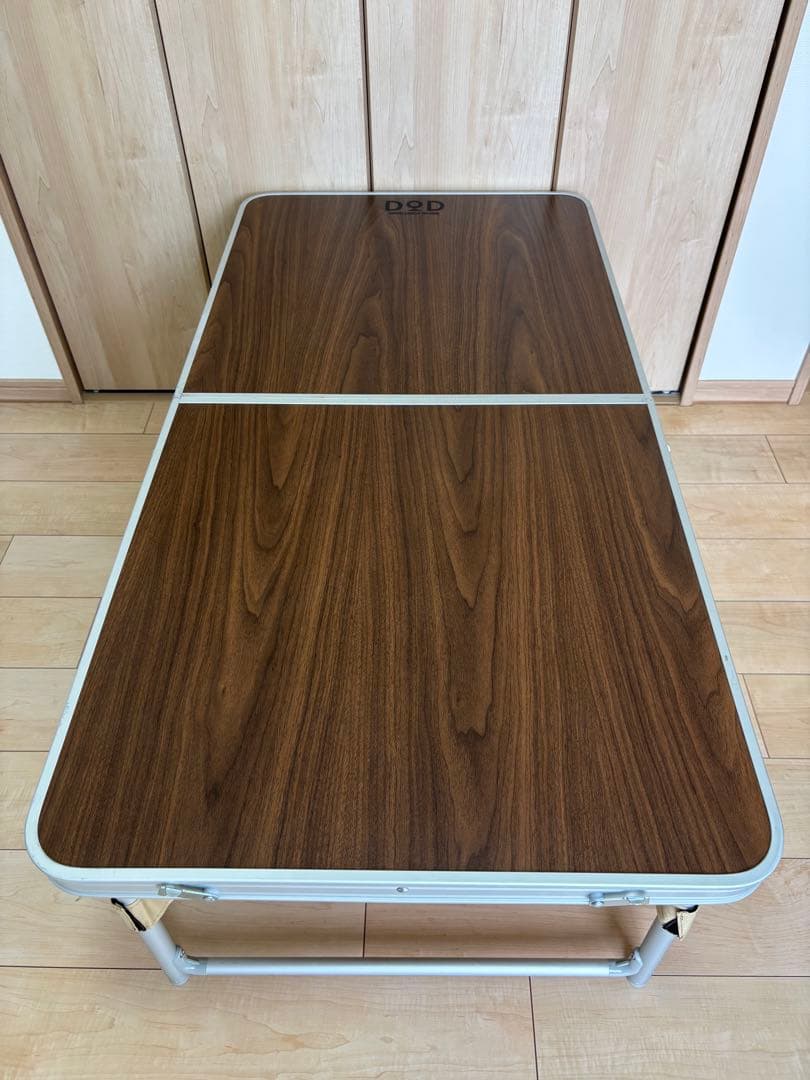 ＤＯＤ 折り畳テーブル　天板下に収納(ストレージ)付　天板60cm✕120cm