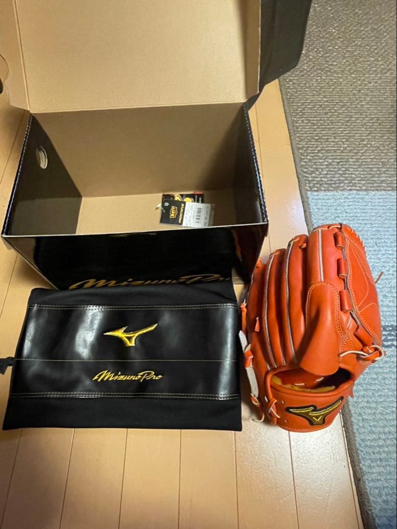 Mizuno Pro 硬式グローブ オレンジ