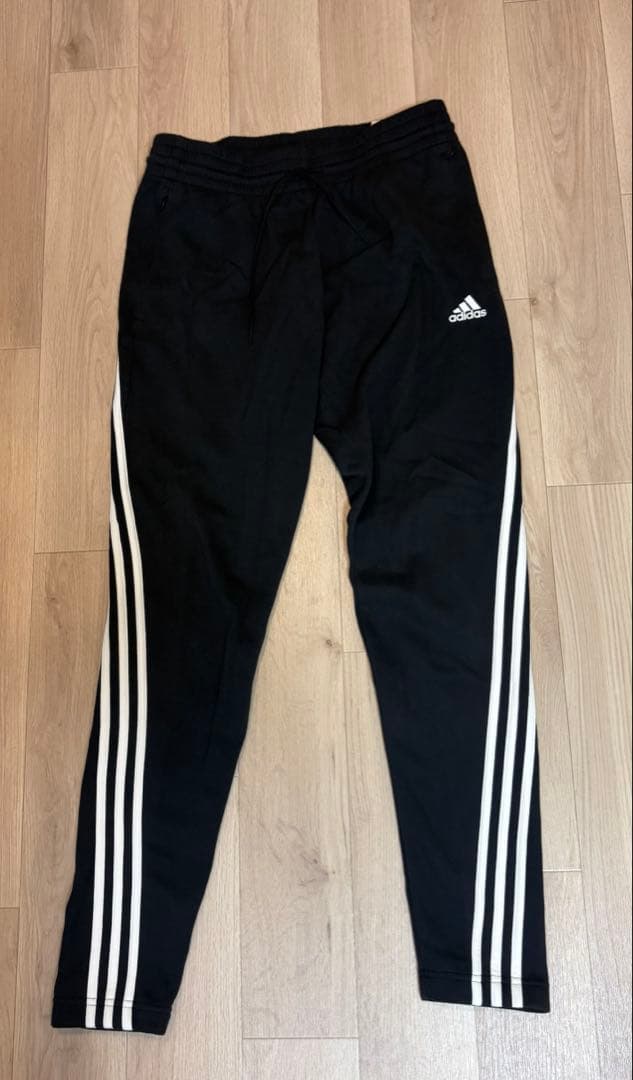 【美品】adidas ジャージ上下セット ブラック/ホワイト M