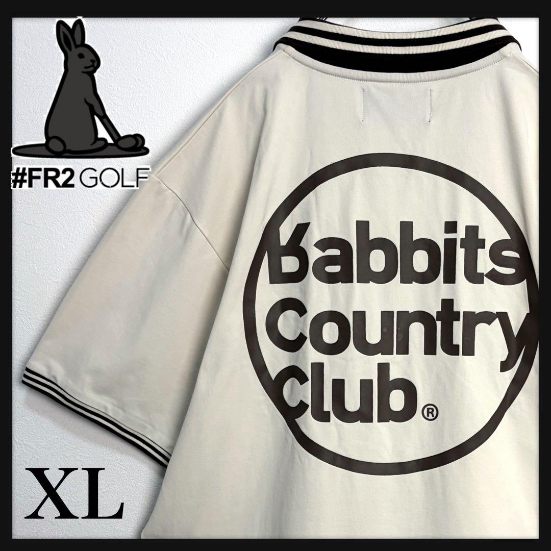 【美品】FR2 GOLF ゴルフ★サークルロゴ ポロシャツ 刺繍ロゴ 希少XL