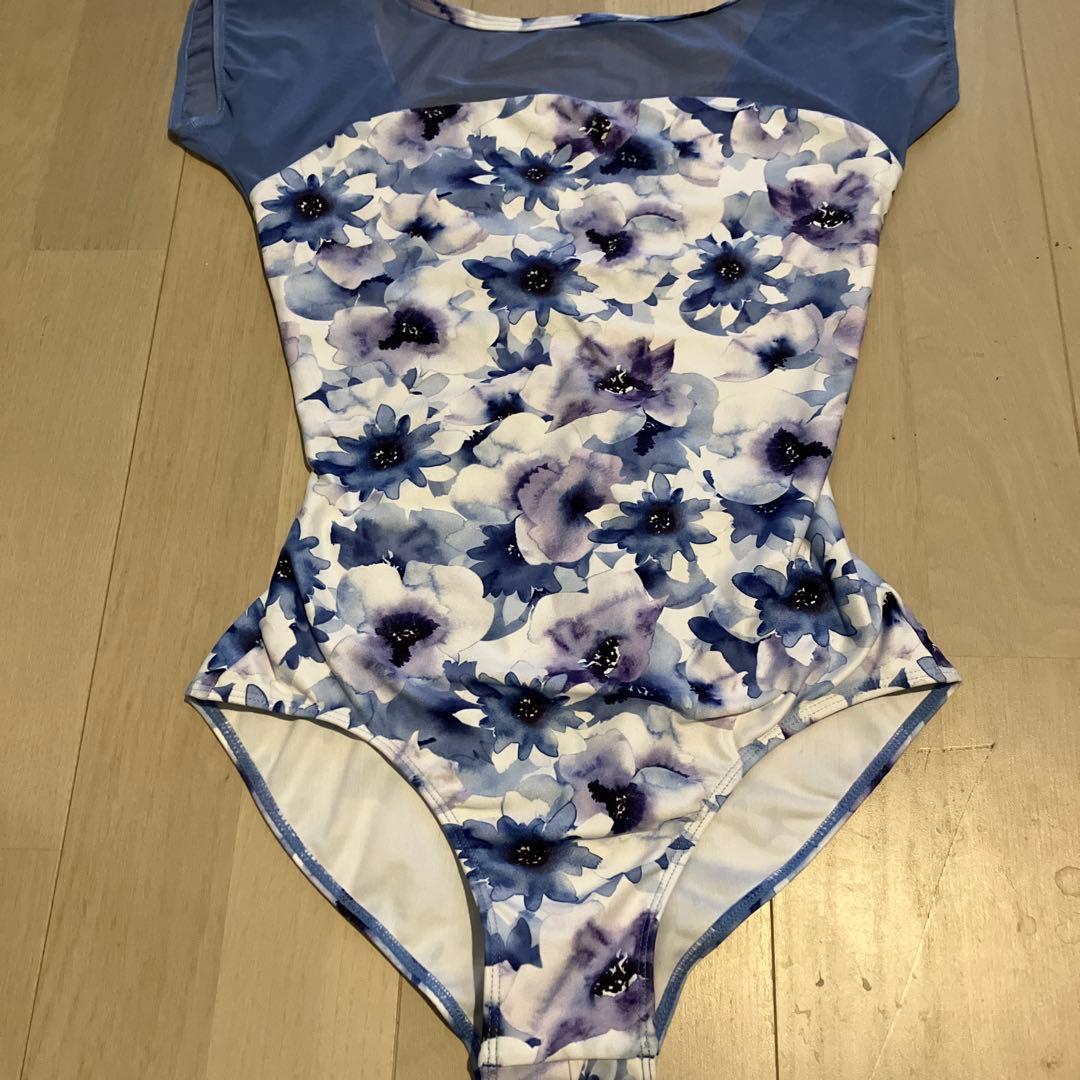 ★美品！希少！チャコット　美しいバレエレオタード　ブルーメッシュ　M ★