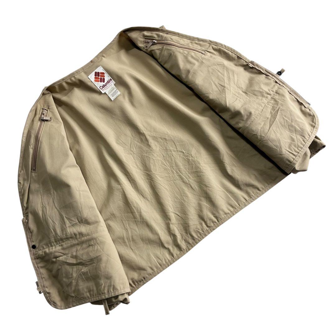 70s 80s Columbia フィッシングベスト XXXL ベージュ 旧タグ