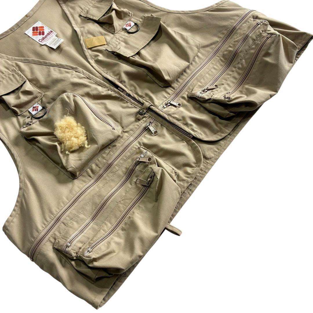 70s 80s Columbia フィッシングベスト XXXL ベージュ 旧タグ