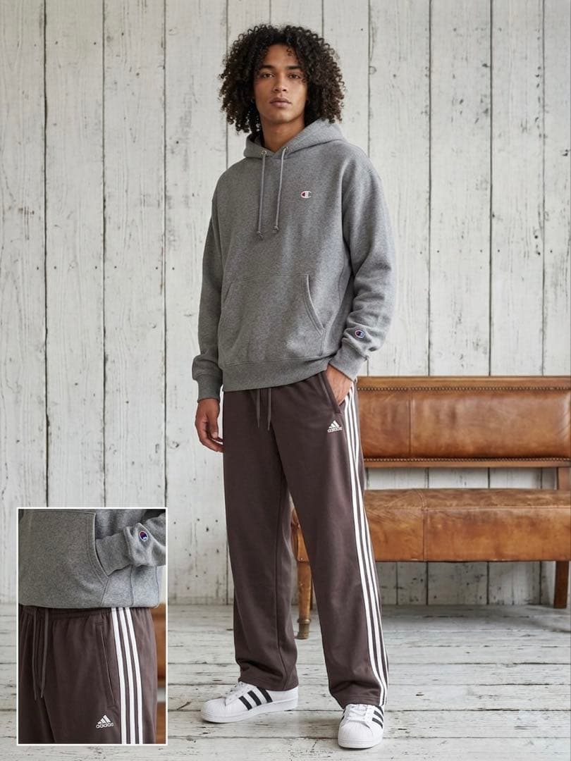 【希少カラー】02年製 adidasトラックパンツ AN5002 ブラウン JM