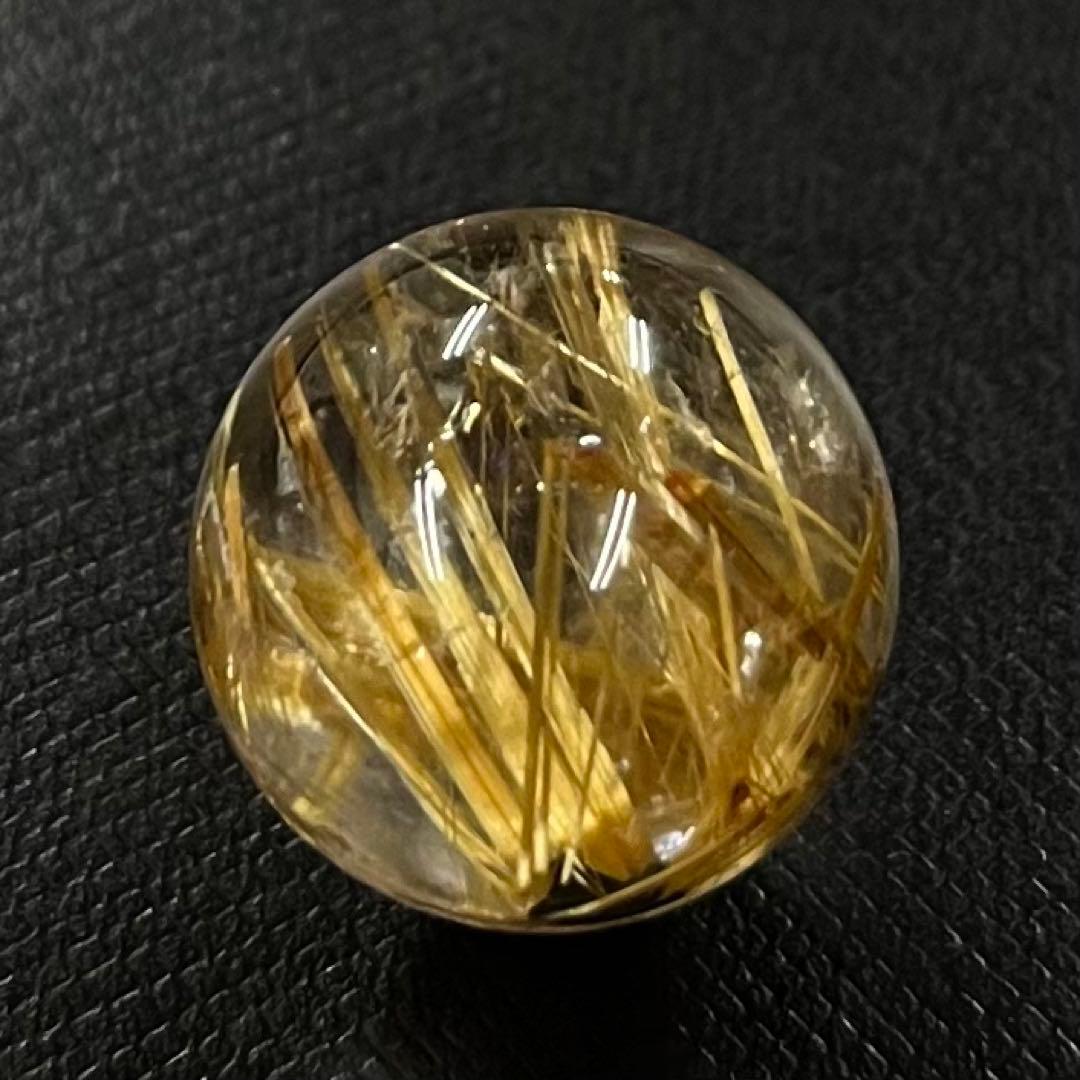 極透明度　極上10Aタイチンルチルクォーツ18.3mm金針最強 丸玉