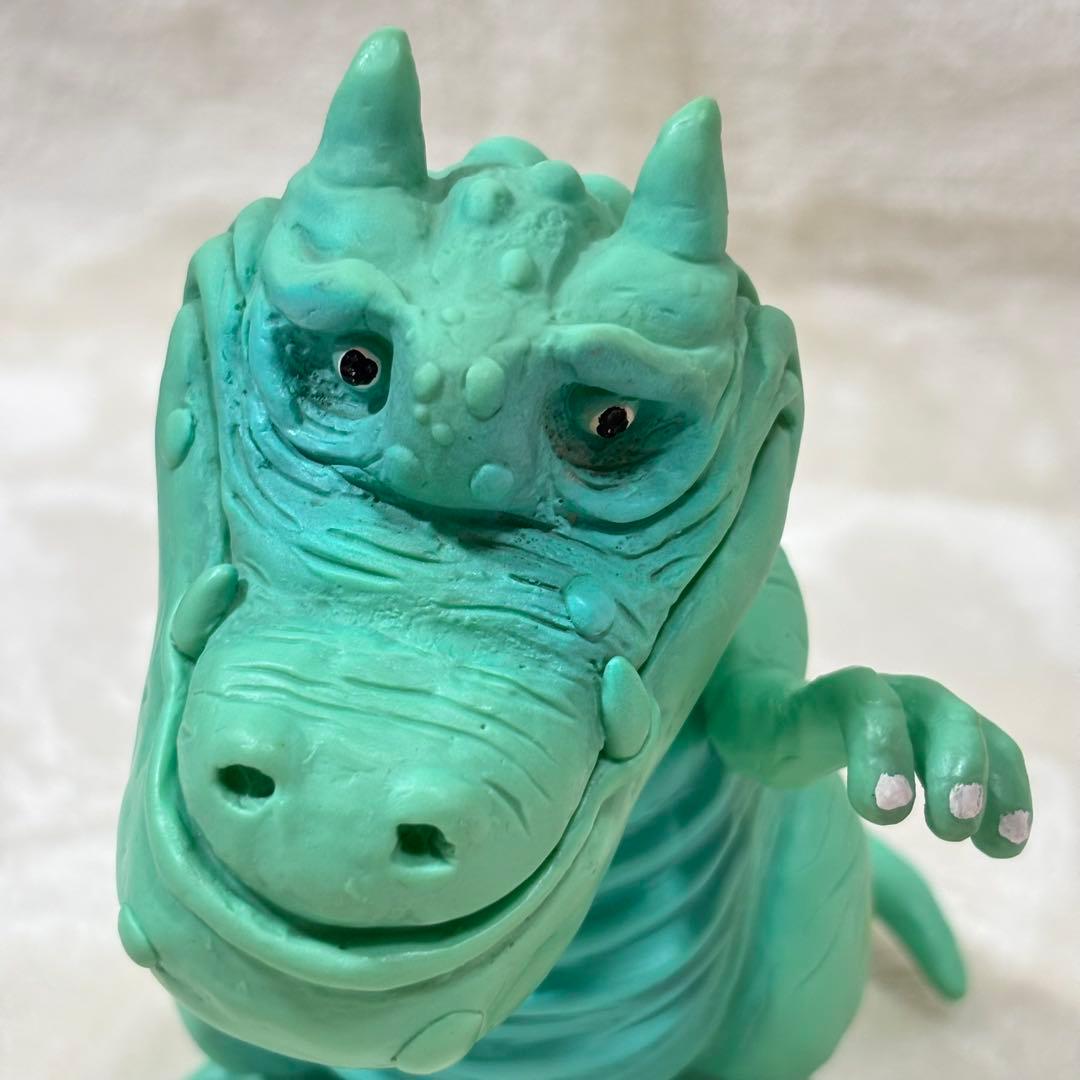【希少】70s ドムドムバーガー 販促 ソフビ 怪獣 エメラルドカラー 美品
