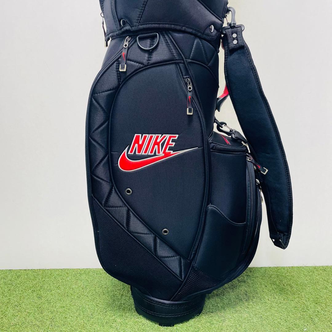 NIKE キャディバッグ ブラック/レッド ゴルフ 黒色