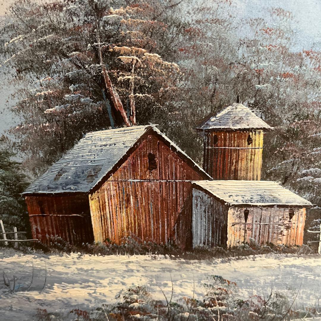 油絵　風景画　額縁
