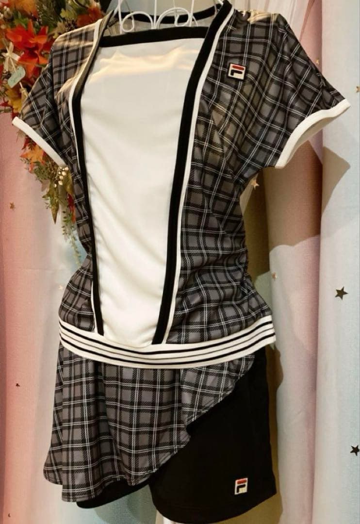 No.122 FILA 【数量限定】BLACKチェックのゲームシャツ☆XL☆新品
