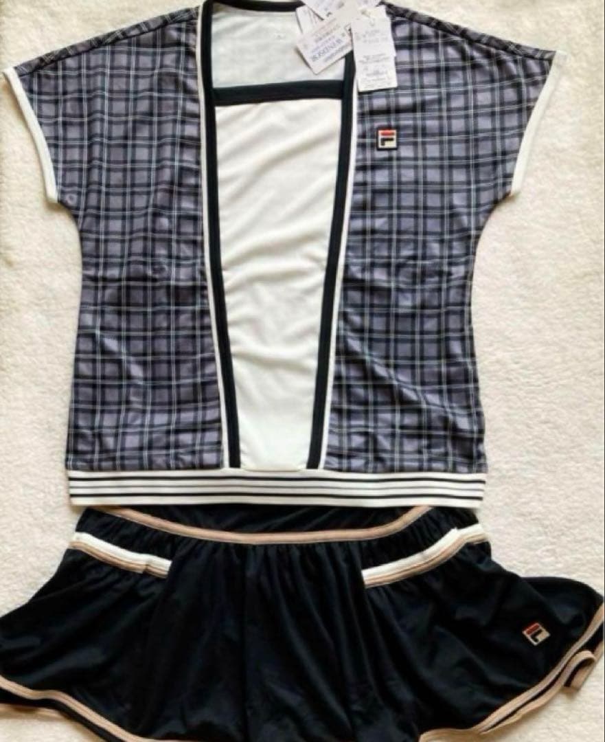No.122 FILA 【数量限定】BLACKチェックのゲームシャツ☆XL☆新品