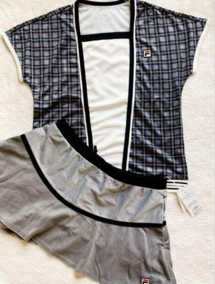 No.122 FILA 【数量限定】BLACKチェックのゲームシャツ☆XL☆新品