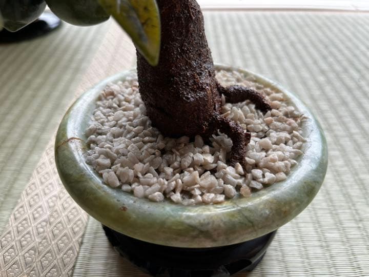インド翡翠他　玉石　桃の木　盆栽　縁起物　桃彫刻細工　玉石盆栽　古美術　中国古玩