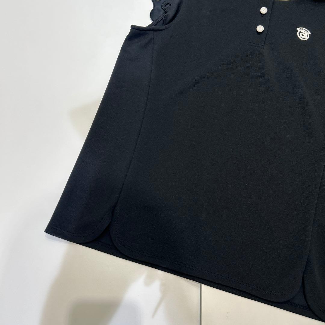 新品❤️archivio ネイビーポロシャツ フリル袖