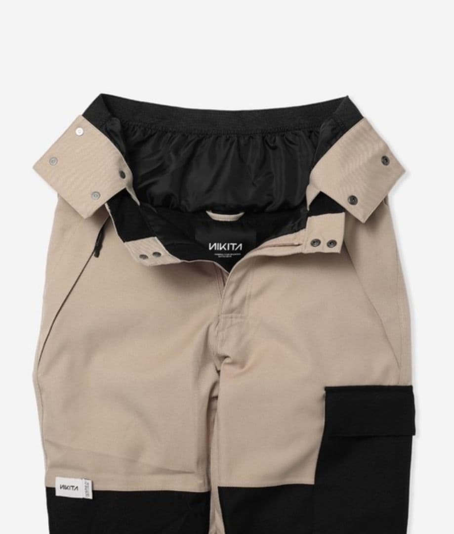 NIKITA レディース L スノボパンツ ワイド ベージュ黒